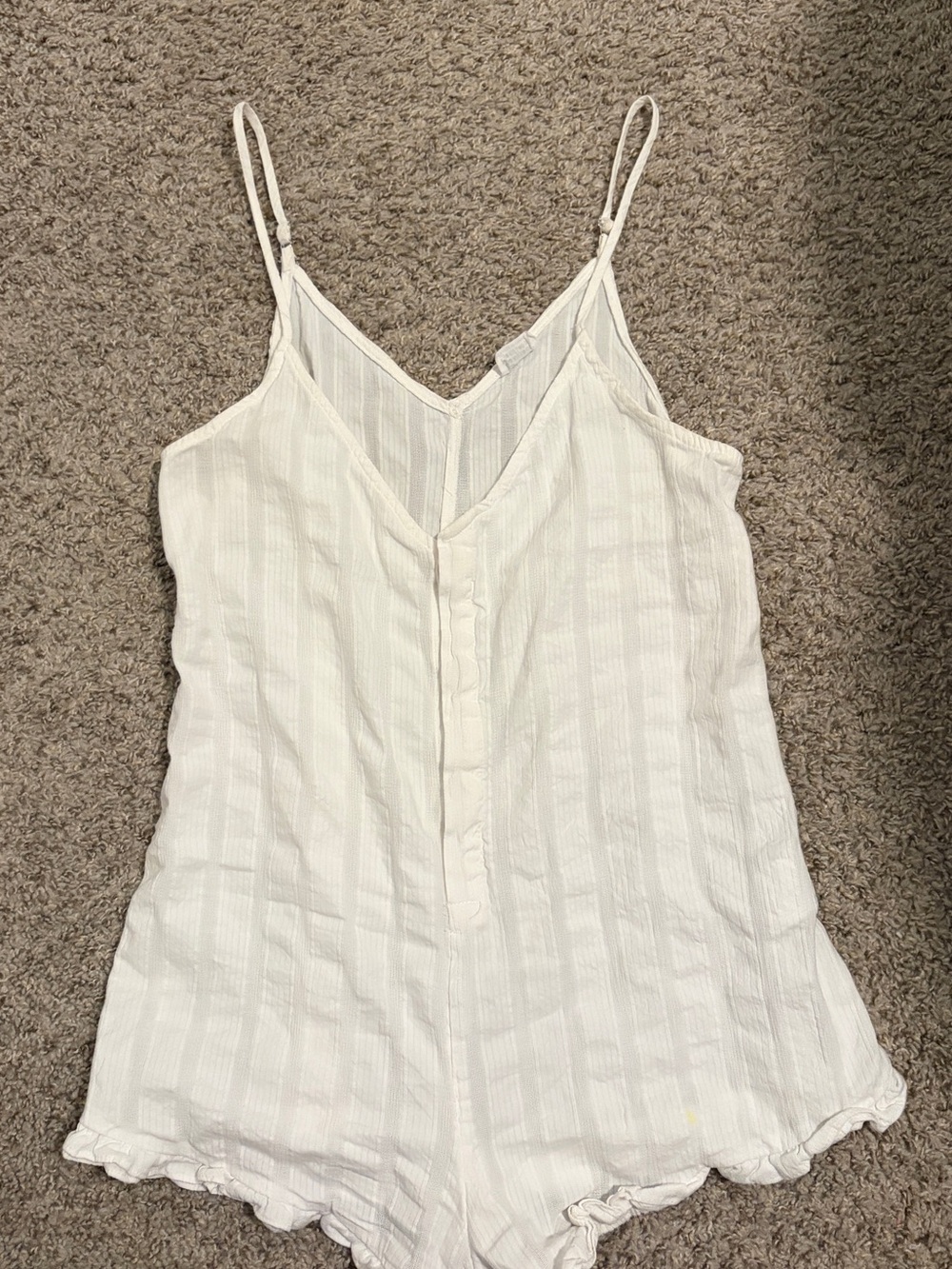 Cotton on White Sleeveless V-Neck Romper